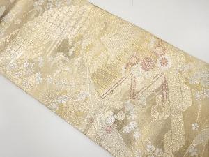 屋敷風景模様織り出し 袋帯